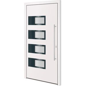 vidaXL Haustür Weiß 110x210 cm Aluminium PVC - Haustür vidaXL Haustür Weiß 110x210 cm Aluminium PVC - Haustür