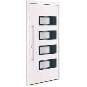 vidaXL Haustür Weiß 100x210 cm Aluminium und PVC - Haustür vidaXL Haustür Weiß 100x210 cm Aluminium und PVC - Haustür