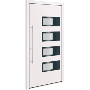vidaXL Porte d'entrée Blanc 110x210 cm Aluminium PVC - Porte d'entrée vidaXL Porte d'entrée Blanc 110x210 cm Aluminium PVC - Porte d'entrée