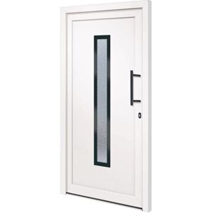 vidaXL Porte d'entrée Blanche 108x208 cm PVC - Front Door vidaXL Porte d'entrée Blanche 108x208 cm PVC - Front Door
