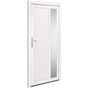 vidaXL Voordeur Wit 98x200 cm PVC - Voordeur vidaXL Voordeur Wit 98x200 cm PVC - Voordeur