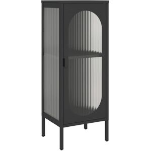 Buffet vidaXL en Acier et Verre Noir - Rangement Moderne et Classique - Publicité Buffet vidaXL en Acier et Verre Noir - Rangement Moderne et Classique - Publicité