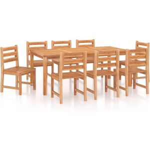 vidaXL Gartentisch 9-tlg. Teak Gartenmöbel Set vidaXL Gartentisch 9-tlg. Teak Gartenmöbel Set