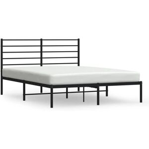 vidaXL Bedframe - Zwart 120x190 cm - Metaal, met hoofdbord, Model 352316 vidaXL Bedframe - Zwart 120x190 cm - Metaal, met hoofdbord, Model 352316