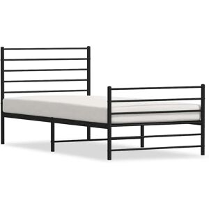 vidaXL Metal Bed Frame - Black - 100x190cm - Support vidaXL Metal Bed Frame - Black - 100x190cm - Support