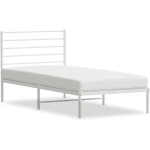 vidaXL Weißes Bettgestell 90x190cm mit Kopfteil - Bettgestell vidaXL Weißes Bettgestell 90x190cm mit Kopfteil - Bettgestell