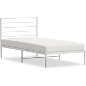 vidaXL metalen bedframe wit 120x190 cm - Bedframe vidaXL metalen bedframe wit 120x190 cm - Bedframe