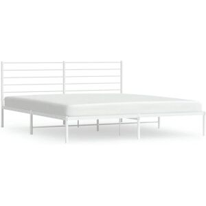 vidaXL Bettrahmen - Metallbett ohne Matratze Weiß 180x200cm vidaXL Bettrahmen - Metallbett ohne Matratze Weiß 180x200cm