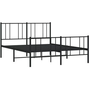 vidaXL Metal Bed Frame with Footboard - Bed Type vidaXL Metal Bed Frame with Footboard - Bed Type