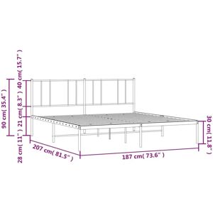 vidaXL Bed Frame with Headboard - White 193x203 cm vidaXL Bed Frame with Headboard - White 193x203 cm