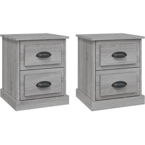 vidaXL Bedside Cabinet Grey Sonoma - Nightstand, 2 pcs - Bedside Cabinet vidaXL Bedside Cabinet Grey Sonoma - Nightstand, 2 pcs - Bedside Cabinet