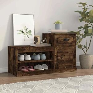 vidaXL Smoked Oak Shoe Cabinet - Shoe Storage - Engineer Wood vidaXL Smoked Oak Shoe Cabinet - Shoe Storage - Engineer Wood