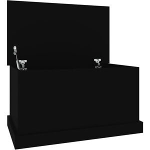 vidaXL Storage Box Black 70x40x38 cm Engineered Wood - Storage Box vidaXL Storage Box Black 70x40x38 cm Engineered Wood - Storage Box