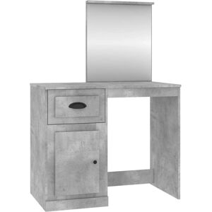vidaXL Concrete Grey Dressing Table with Mirror - Vanity Desk & Makeup Storage vidaXL Concrete Grey Dressing Table with Mirror - Vanity Desk & Makeup Storage