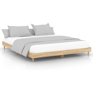Structure de lit Sonoma Chêne vidaXL - 140x200 cm - Publicité Structure de lit Sonoma Chêne vidaXL - 140x200 cm - Publicité