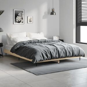 vidaXL Sonoma Oak Bed Frame 135x190 cm - Bedroom Platform Bed vidaXL Sonoma Oak Bed Frame 135x190 cm - Bedroom Platform Bed
