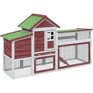 vidaXL Chicken Coop Mocha 186.5x58.5x113 cm Solid Wood Pine - Chicken Coop vidaXL Chicken Coop Mocha 186.5x58.5x113 cm Solid Wood Pine - Chicken Coop