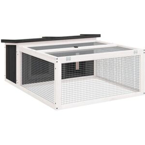 vidaXL Rabbit Hutch Grey - Rabbit Hutch - Wooden Animal House - Solid Wood vidaXL Rabbit Hutch Grey - Rabbit Hutch - Wooden Animal House - Solid Wood