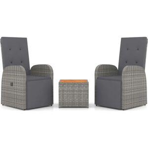 vidaXL Gartenset - Stabiles Wetterfestes Resin-Wicker, Verstellbare Stühle, 2 Kissen vidaXL Gartenset - Stabiles Wetterfestes Resin-Wicker, Verstellbare Stühle, 2 Kissen