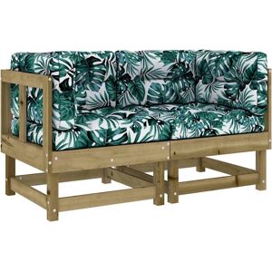 vidaXL Brown Corner Sofa with Cushions - Corner Sofa vidaXL Brown Corner Sofa with Cushions - Corner Sofa