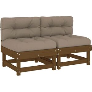 vidaXL Honey Brown Pine Middle Sofa - Sofa vidaXL Honey Brown Pine Middle Sofa - Sofa