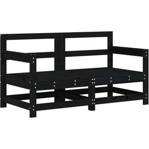 vidaXL Corner Sofa 2 pcs Black Solid Wood Pine - Corner Sofa vidaXL Corner Sofa 2 pcs Black Solid Wood Pine - Corner Sofa