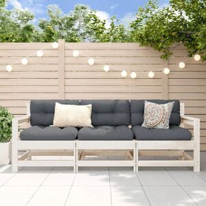 vidaXL Garden Modular Sofa White Solid Pine - Garden Sofa Set vidaXL Garden Modular Sofa White Solid Pine - Garden Sofa Set