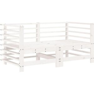 vidaXL Garden Corner Sofa - 2 pcs White Solid Wood Pine vidaXL Garden Corner Sofa - 2 pcs White Solid Wood Pine
