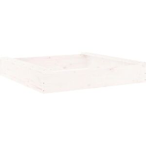 vidaXL White Pine Sandbox with Seats - Outdoor Sandpit for Kids vidaXL White Pine Sandbox with Seats - Outdoor Sandpit for Kids