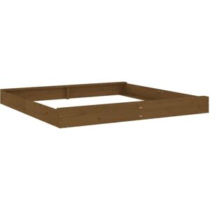 vidaXL Honey Brown Square Wooden Sandbox with Seats - Outdoor Kids Toy vidaXL Honey Brown Square Wooden Sandbox with Seats - Outdoor Kids Toy