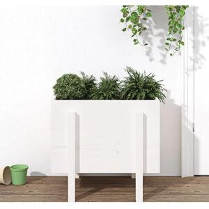vidaXL Garden Planter White Solid Pine Wood - Garden Planter vidaXL Garden Planter White Solid Pine Wood - Garden Planter