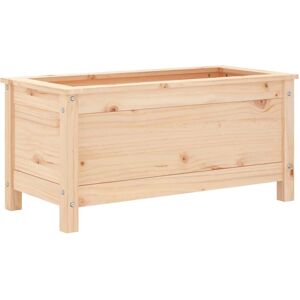 vidaXL Planter 82.5x40x39 cm Solid Pine Wood Brown - Planter Type vidaXL Planter 82.5x40x39 cm Solid Pine Wood Brown - Planter Type