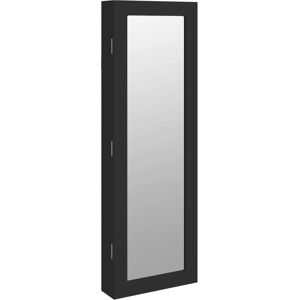 vidaXL Black Mirror Jewelry Cabinet - Wall Mounted Jewelry Armoire vidaXL Black Mirror Jewelry Cabinet - Wall Mounted Jewelry Armoire