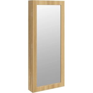 vidaXL Brown Mirror Jewellery Cabinet with LED Lights Wall Mount vidaXL Brown Mirror Jewellery Cabinet with LED Lights Wall Mount
