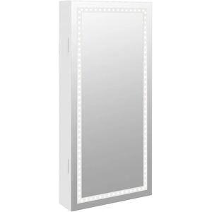 vidaXL Weißer Spiegel Schmuckschrank mit LED-Beleuchtung - Schmuckschrank vidaXL Weißer Spiegel Schmuckschrank mit LED-Beleuchtung - Schmuckschrank