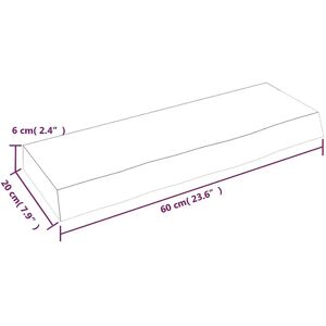 vidaXL Light Brown 60x20x6 cm Wooden Wall Shelf - Wall Shelf vidaXL Light Brown 60x20x6 cm Wooden Wall Shelf - Wall Shelf