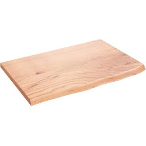 vidaXL Light Brown Solid Wood Wall Shelf - 60x40x2 cm - Rustic Style vidaXL Light Brown Solid Wood Wall Shelf - 60x40x2 cm - Rustic Style