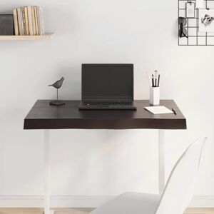 vidaXL Dunkelgrau 80x40x6 cm Massiv Eichen Live Edge Tischplatte vidaXL Dunkelgrau 80x40x6 cm Massiv Eichen Live Edge Tischplatte