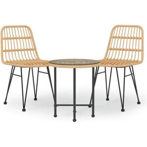 vidaXL Gartentisch- und Stuhlset 3-tlg Poly Rattan - Outdoormöbel vidaXL Gartentisch- und Stuhlset 3-tlg Poly Rattan - Outdoormöbel