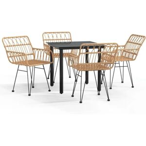 Maisonchic - Garden Dining Set 5 pcs Rattan - Brown Maisonchic - Garden Dining Set 5 pcs Rattan - Brown