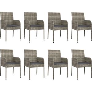 Maisonchic - Set da Pranzo da Giardino 9 pz Rattan Sintetico Grigio Maisonchic - Set da Pranzo da Giardino 9 pz Rattan Sintetico Grigio