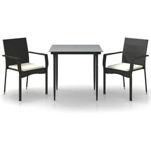Maisonchic Conjunto de comedor de jardín 3 piezas con cojines - Muebles de jardín Maisonchic Conjunto de comedor de jardín 3 piezas con cojines - Muebles de jardín