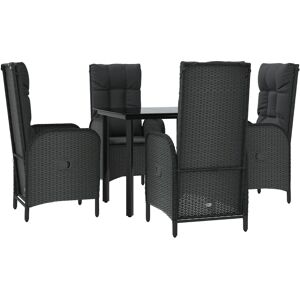 Maisonchic - Gartenset 5-tlg mit Kissen - Schwarz Maisonchic - Gartenset 5-tlg mit Kissen - Schwarz