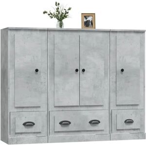 VidaXL - High Sideboard 3-Piece Gray Concrete Wood VidaXL - High Sideboard 3-Piece Gray Concrete Wood