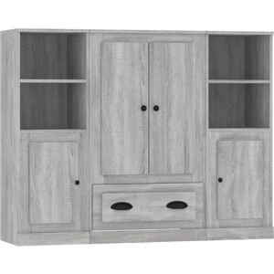 vidaXL Cabinet Set Gray Sonoma - Modern Durable Storage vidaXL Cabinet Set Gray Sonoma - Modern Durable Storage