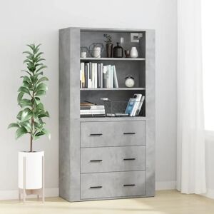 vidaXL Highboard Concrete Grey Engineered Wood - Highboard, Grey, 80x33x70cm - Furniture vidaXL Highboard Concrete Grey Engineered Wood - Highboard, Grey, 80x33x70cm - Furniture