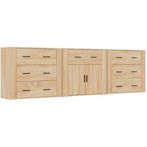 vidaXL Sonoma Eiche 3er Sideboard-Set - Sideboard/Buffet vidaXL Sonoma Eiche 3er Sideboard-Set - Sideboard/Buffet