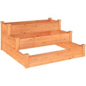 vidaXL Garden Raised Bed Brown 120x120x56 cm Solid Wood Fir - Garden Raised Bed vidaXL Garden Raised Bed Brown 120x120x56 cm Solid Wood Fir - Garden Raised Bed