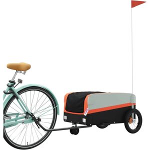 vidaXL Bike Cargo Trailer - Heavy Duty Iron 30kg Orange vidaXL Bike Cargo Trailer - Heavy Duty Iron 30kg Orange