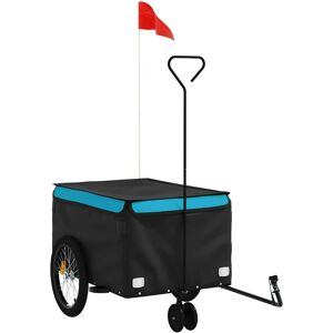 vidaXL Cyklovozík - 30kg Železo, Modrý & Černý, 124x53x45cm vidaXL Cyklovozík - 30kg Železo, Modrý & Černý, 124x53x45cm
